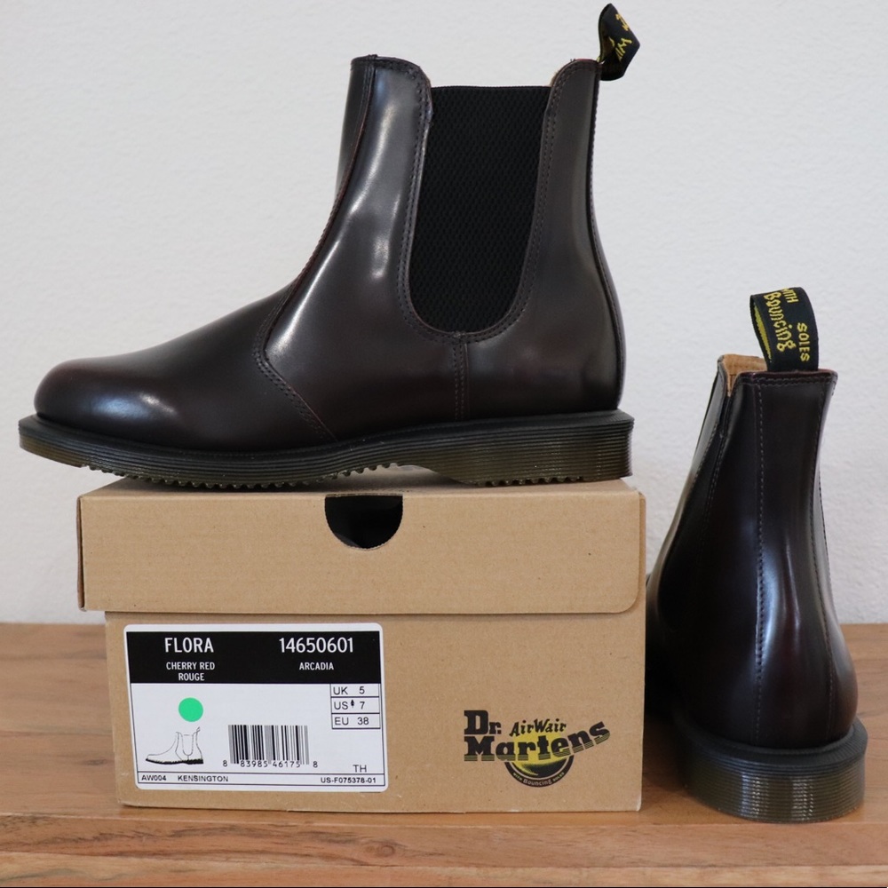 Cherry new Dr. Martens Chelsea boots